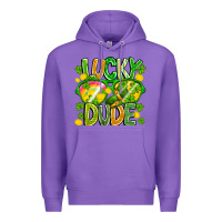 Purple Lucky Dude Premium Hoodie - CowhideDigitalArt