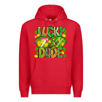 Red Lucky Dude Premium Hoodie - CowhideDigitalArt