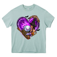 Arona Halloween Heart with Witch Heavy Core Tee - texasbilliewilder
