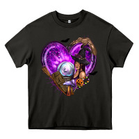 Asphalt Halloween Heart with Witch Heavy Core Tee - texasbilliewilder