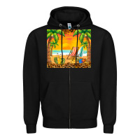 Black sunset beach Zipper Hoodie - BarkalooDesign