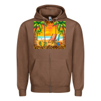 Chestnut sunset beach Zipper Hoodie - BarkalooDesign