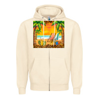 Sandshell sunset beach Zipper Hoodie - BarkalooDesign