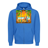 True Royal sunset beach Zipper Hoodie - BarkalooDesign