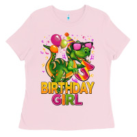 Bubblegum Pink 3rd birthday girl t rex pink Ladies Tee - CowGirlArtShop