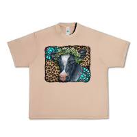 Burro Floral Cow Leopard Gemstone Urban Heavy Tee - CowCowDesign