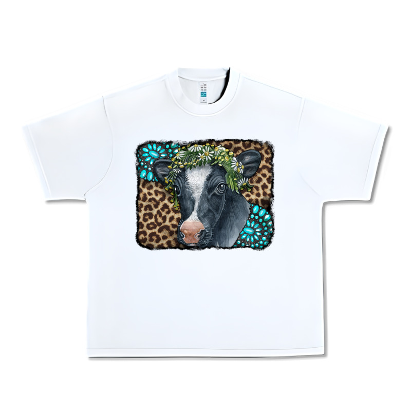 Floral Cow Leopard Gemstone Urban Heavy Tee by CowCowDesign | Teevron