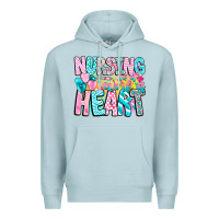 Blue Mist Nursing is a work of heart Premium Hoodie - CowhideDigitalArt