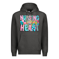 Charcoal Heather Nursing is a work of heart Premium Hoodie - CowhideDigitalArt