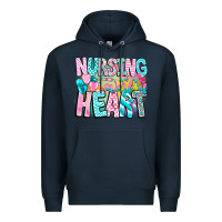 Navy Nursing is a work of heart Premium Hoodie - CowhideDigitalArt
