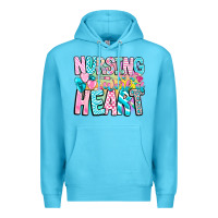 Ocean Blue Nursing is a work of heart Premium Hoodie - CowhideDigitalArt