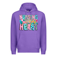 Purple Nursing is a work of heart Premium Hoodie - CowhideDigitalArt