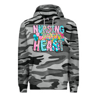 Slate Camo Nursing is a work of heart Premium Hoodie - CowhideDigitalArt
