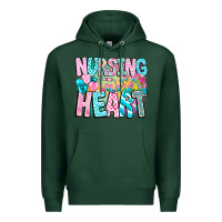 Sports Green Nursing is a work of heart Premium Hoodie - CowhideDigitalArt