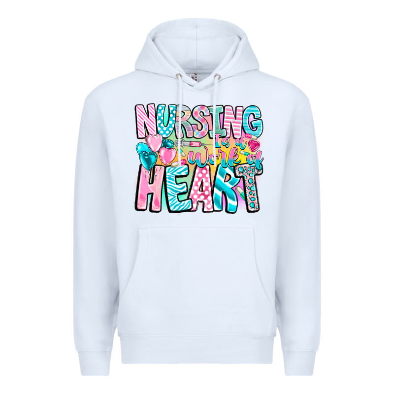 Nursing Is A Work Of Heart Premium Hoodie by CowhideDigitalArt | Teevron