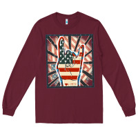 Burgundy Freedom rock hand Long Sleeve Tee - FaDigitalArtStudio