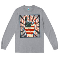 Heather Grey Freedom rock hand Long Sleeve Tee - FaDigitalArtStudio