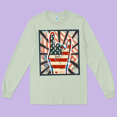 Freedom Rock Hand Long Sleeve Tee Designed By Fadigitalartstudio