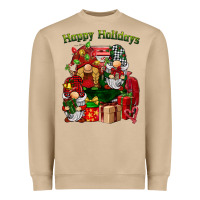 Mushroom happy holidays gnomes truck Heavyweight Sweatshirt - BarkalooDesign
