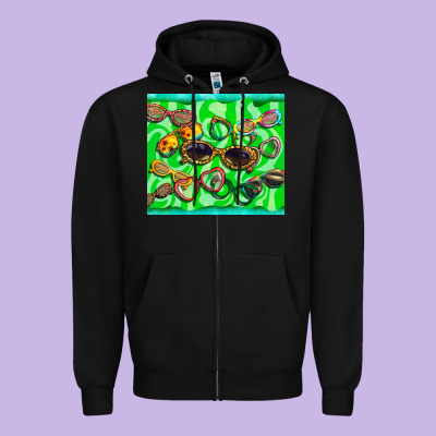 Sunglasses Zipper Hoodie Designed By Barkaloodesign