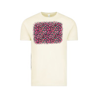 Vintage Arctic pink glitter leopard with heart background Vintage Tee - OliviaCreatesArt