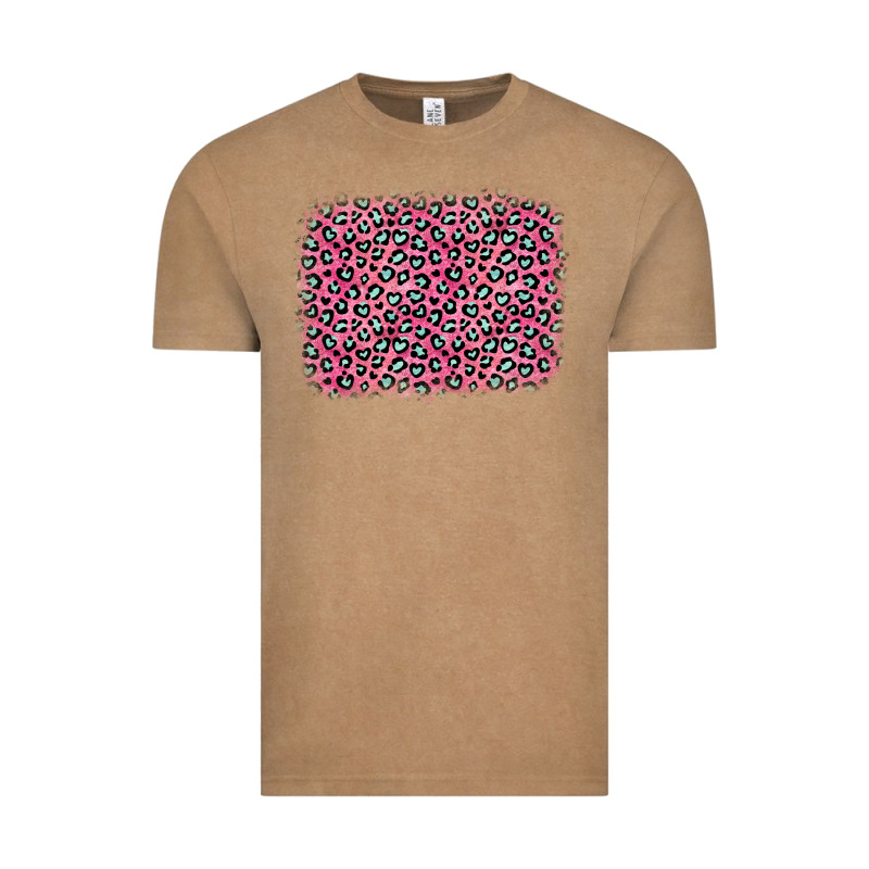 Pink Glitter Leopard With Heart Background Vintage Tee by OliviaCreatesArt | Teevron