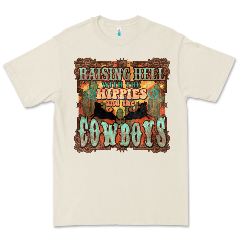 Raising Hell With The Hippies And The Cowboys Premium Tee by HowdyJamesFarm | Teevron
