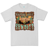 Dove Grey Raising hell with the hippies and the cowboys Premium Tee - HowdyJamesFarm