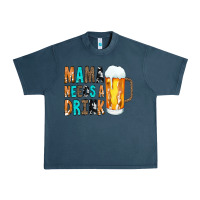 Midnight Navy Mama Needs a Drink Urban Heavy Tee - CowCowDesign