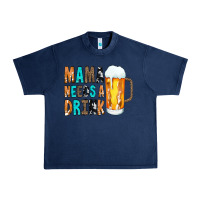 Navy Mama Needs a Drink Urban Heavy Tee - CowCowDesign