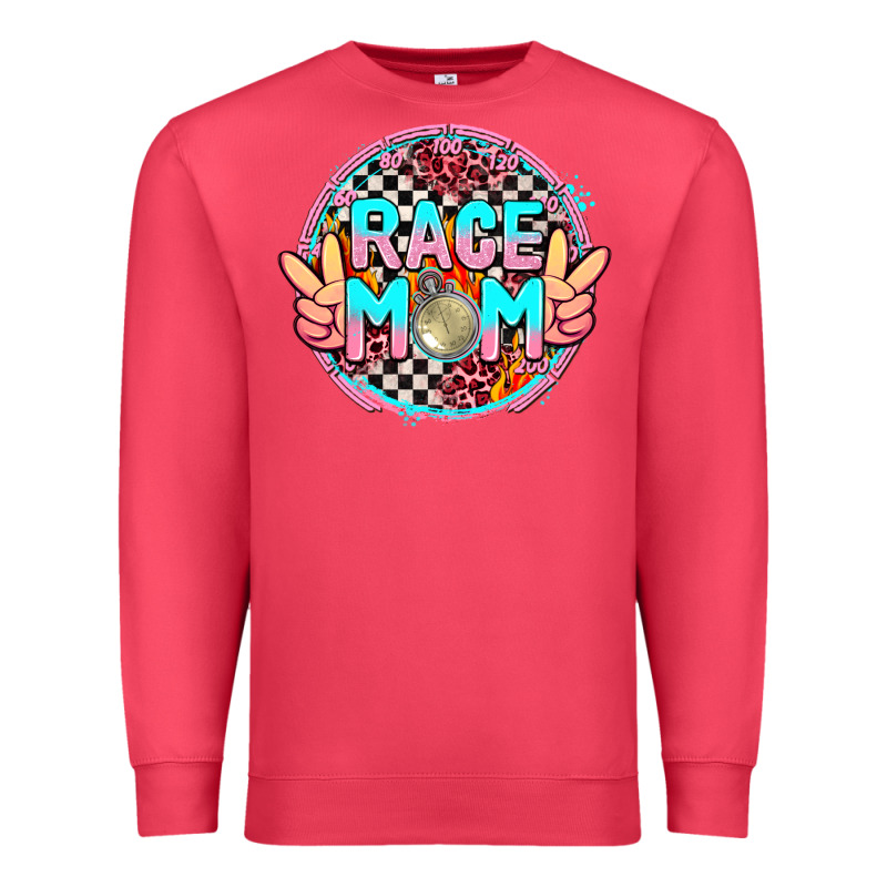 Race Mom With Leopard And Peace Hand Premium Sweatshirt by AdoDesignShop | Teevron
