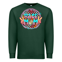Sports Green race mom with leopard and peace hand Premium Sweatshirt - AdoDesignShop