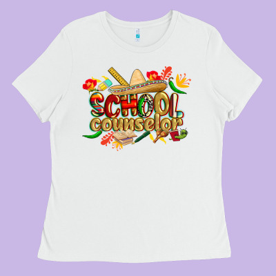 Cinco De Mayo School Counselor Ladies Tee Designed By Cowgirlartshop