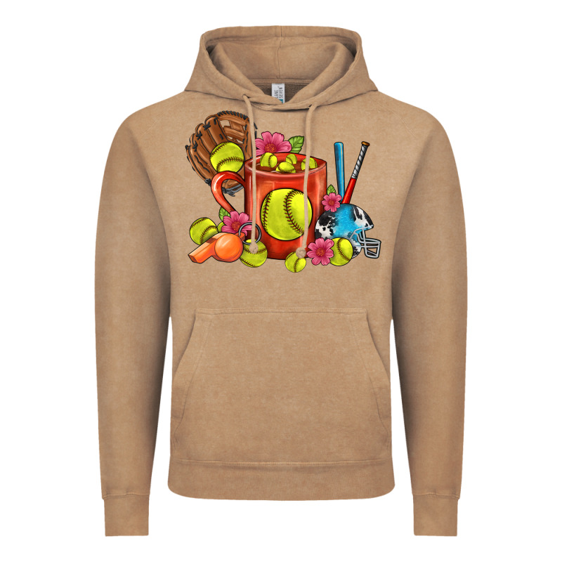 Softball Coffee Mug Vintage Hoodie by FaDigitalArtStudio | Teevron