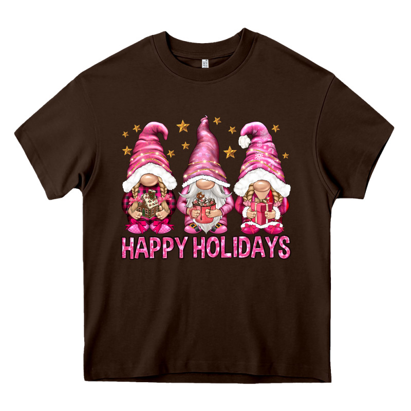 Happy Holidays With Gnomes Heavy Core Tee by NancyCooperArtShop | Teevron