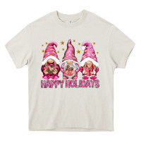 Cream Happy holidays with gnomes Heavy Core Tee - NancyCooperArtShop
