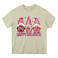 Mossy Happy holidays with gnomes Heavy Core Tee - NancyCooperArtShop