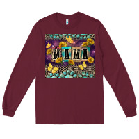 Burgundy Mama with sunflowers Long Sleeve Tee - FaDigitalArtStudio