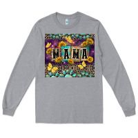 Heather Grey Mama with sunflowers Long Sleeve Tee - FaDigitalArtStudio