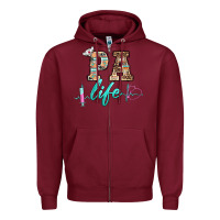 Burgundy western nurse pa  life Zipper Hoodie - BarkalooDesign