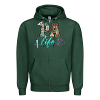 Sports Green western nurse pa  life Zipper Hoodie - BarkalooDesign