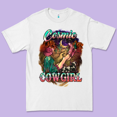 Cosmic Cowgirl Premium Tee Designed By Howdyjamesfarm