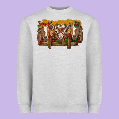 Christmas Goats Heavyweight Sweatshirt Designed By Barkaloodesign