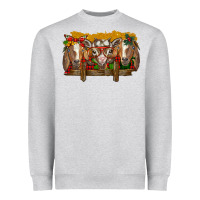 Heather Grey Christmas goats Heavyweight Sweatshirt - BarkalooDesign