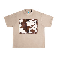 French Oak Brown Cowhide Background Urban Heavy Tee - CowCowDesign