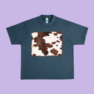 Brown Cowhide Background Urban Heavy Tee Designed By Cowcowdesign