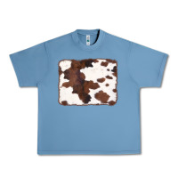 Pebble Blue Brown Cowhide Background Urban Heavy Tee - CowCowDesign
