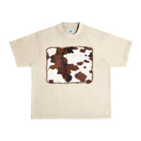 Sandshell Brown Cowhide Background Urban Heavy Tee - CowCowDesign