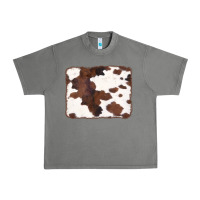Tornado Brown Cowhide Background Urban Heavy Tee - CowCowDesign