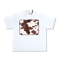 White Brown Cowhide Background Urban Heavy Tee - CowCowDesign